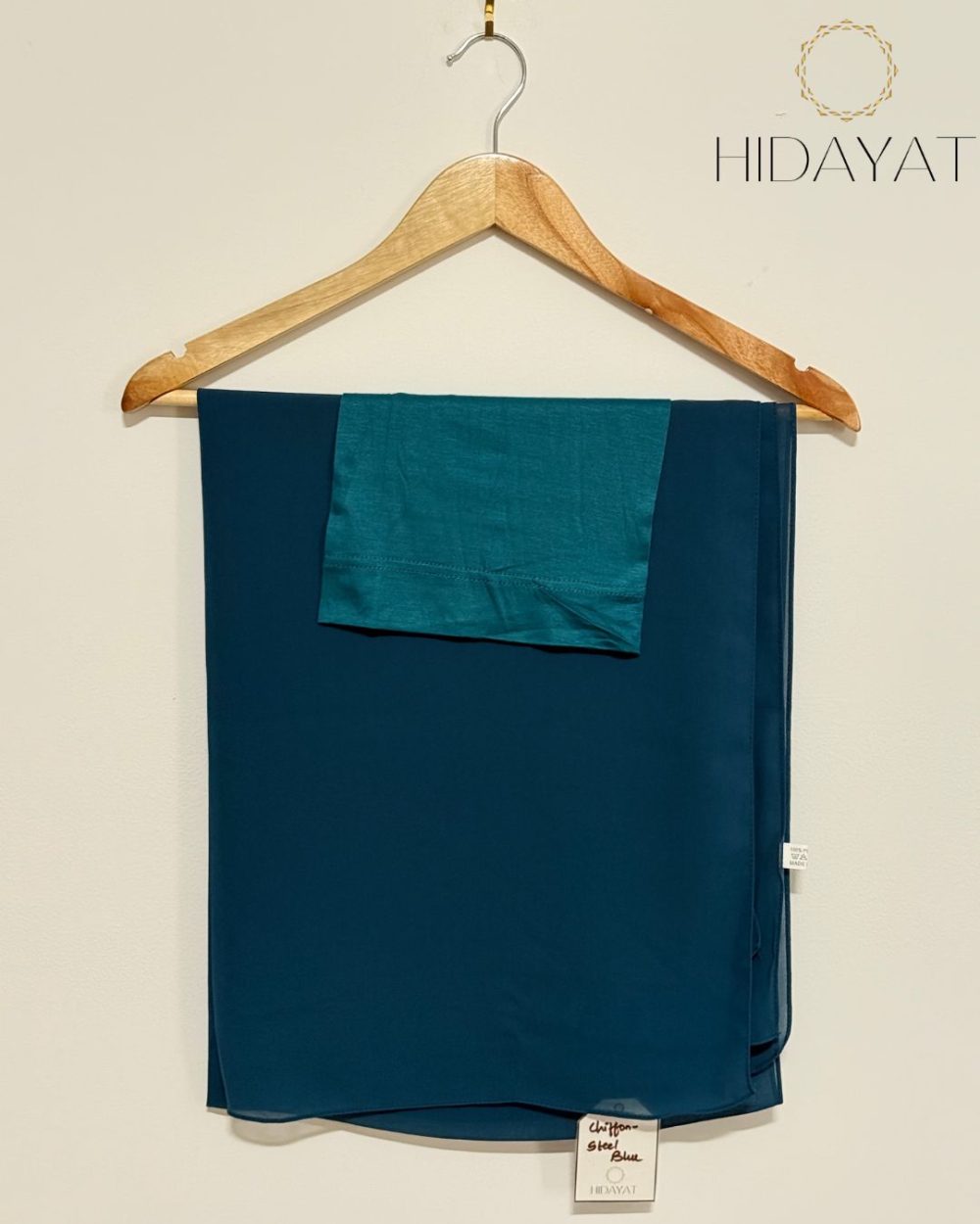 Chiffon Hijab Set – Steel Blue