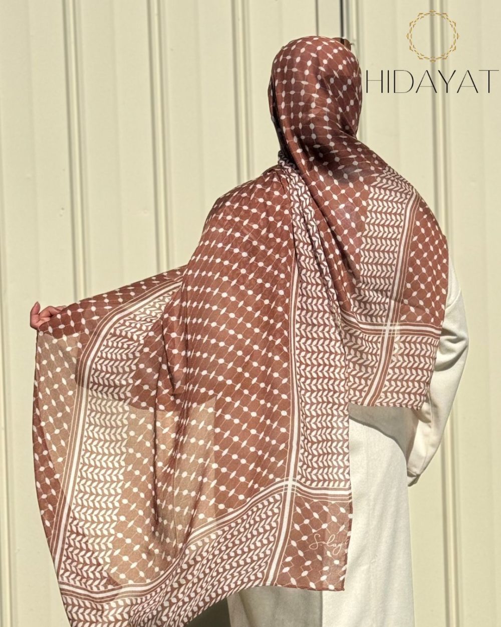 Printed Modal Hijab – Brown Keffiyeh