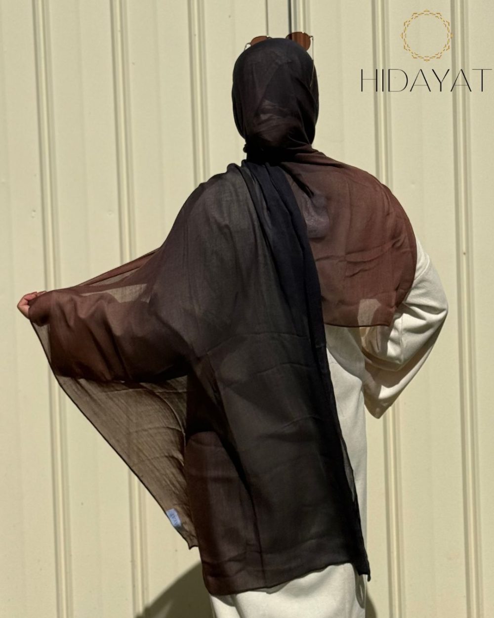 Printed Modal Hijab – Black & Brown Shade