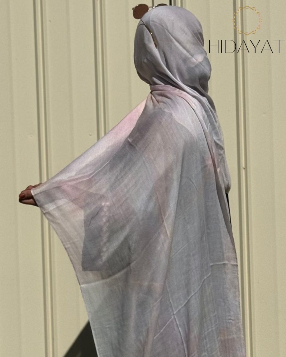 Printed Modal Hijab – Light Pink Abstract