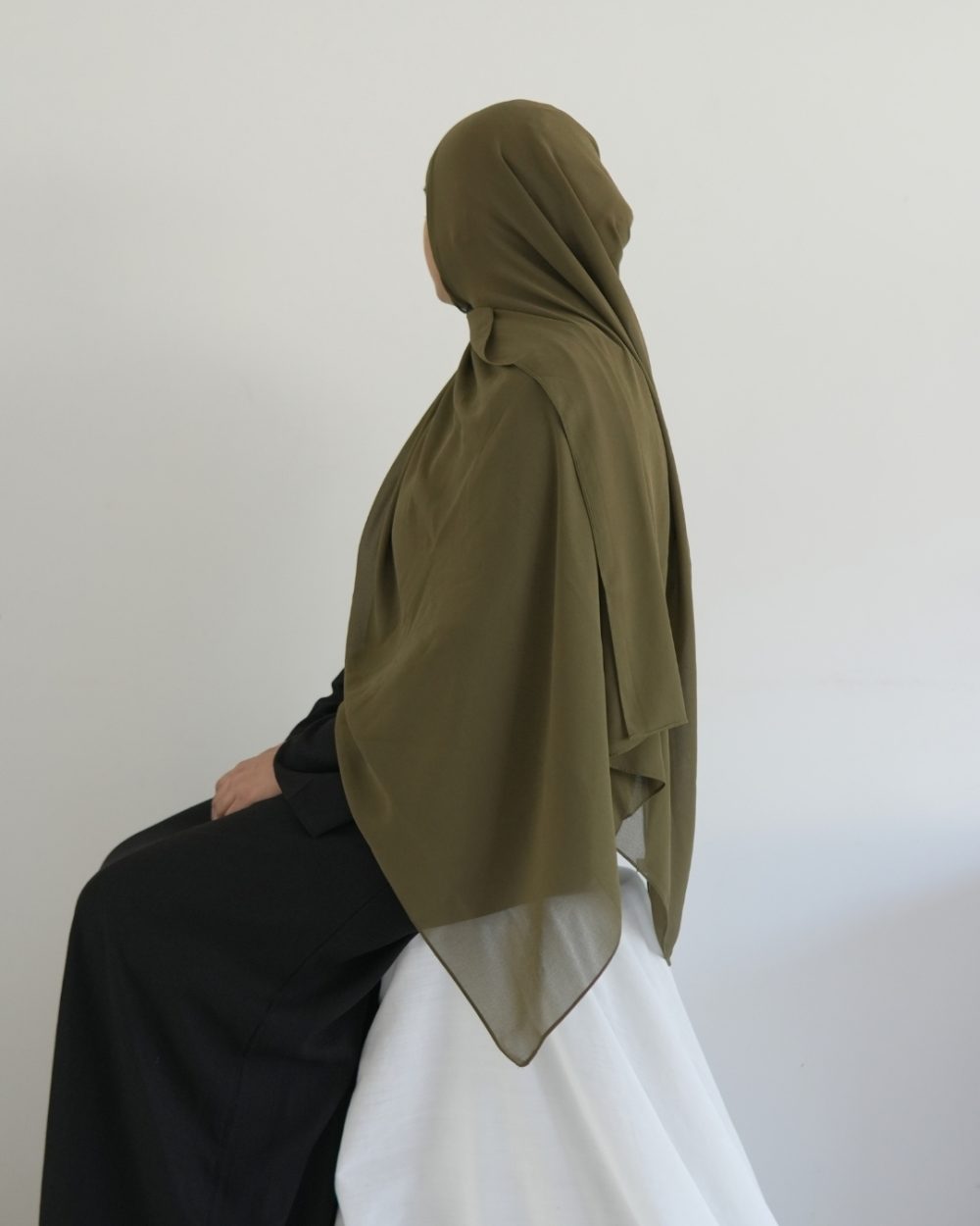 Chiffon Hijab Set – Army Green