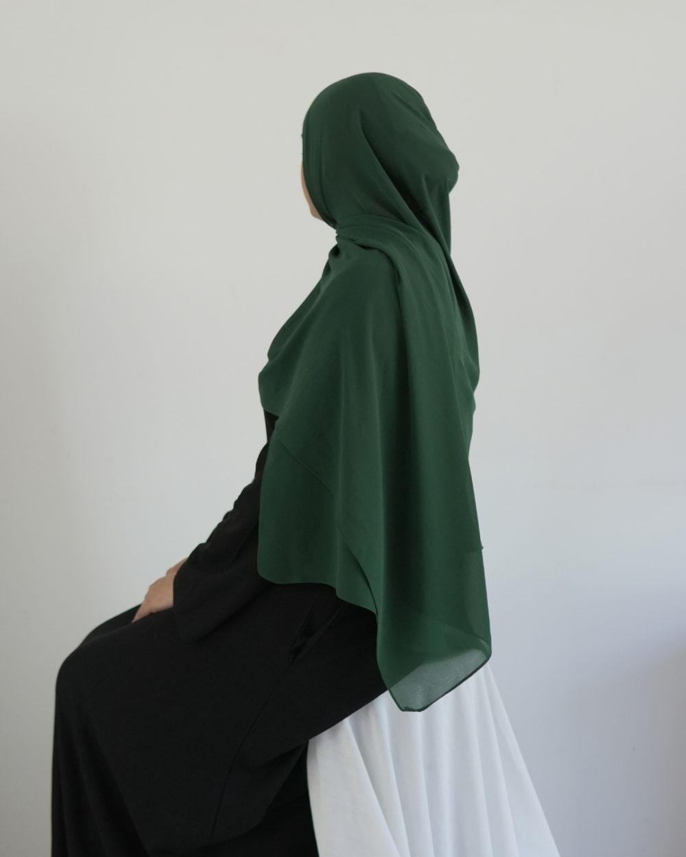 Chiffon Hijab Set – Forest Green
