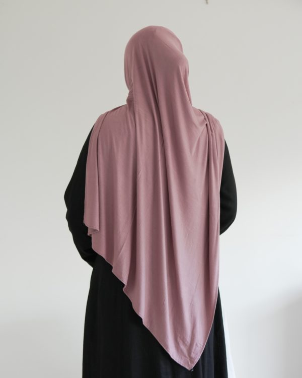 • HIDAYAT rose taupe premium jersey hijab clean drape styling look