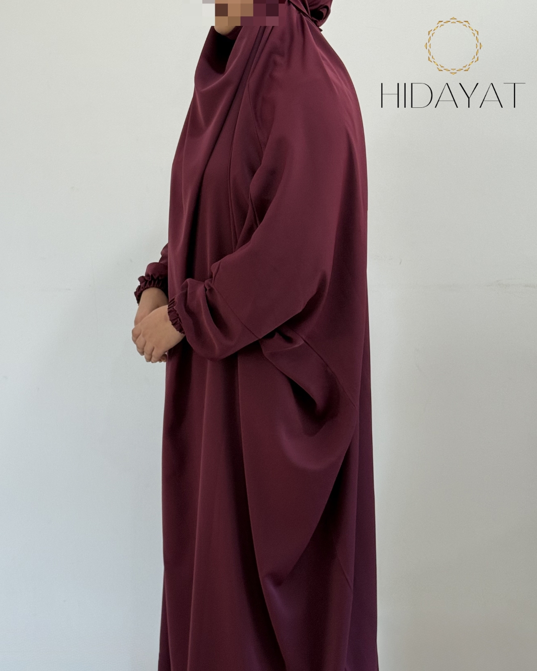 1 Piece Jilbab Burgundy- 2