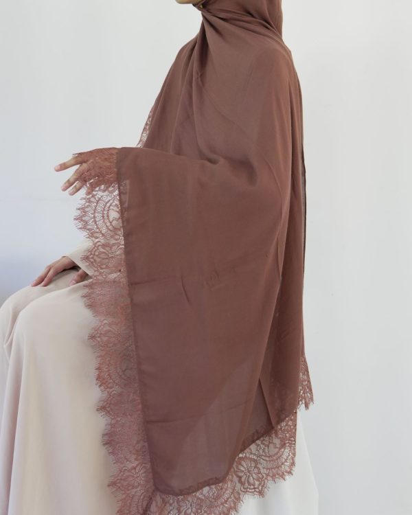 Lace Modal Cacao Hijab Set