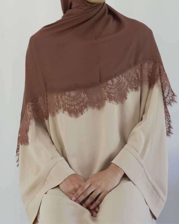 Lace Modal Cacao Hijab Set