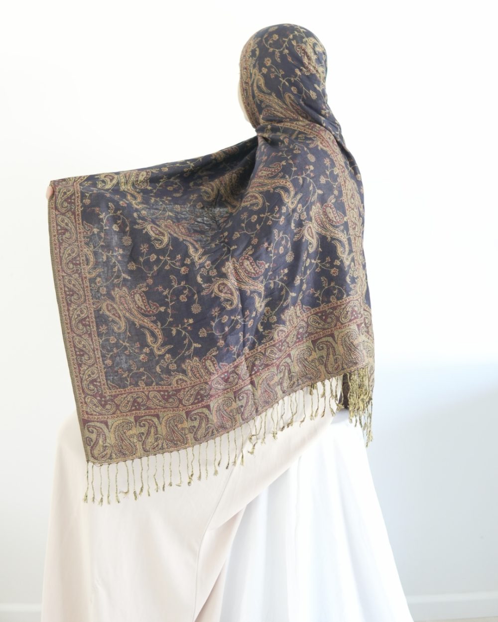 Pashmina Hijab- Ink Blue