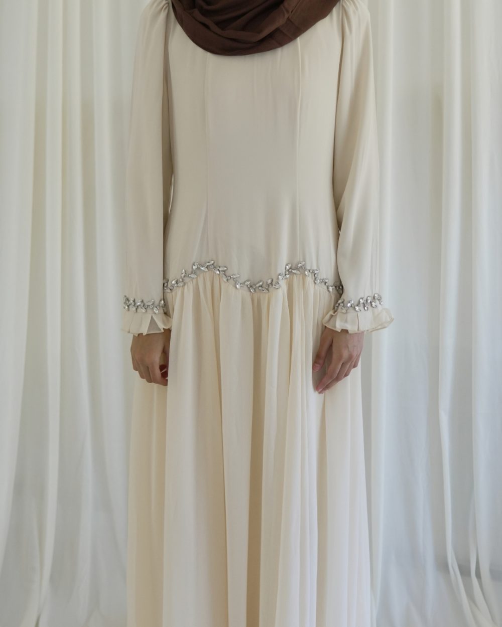 Noor Flared Dress- Apricot