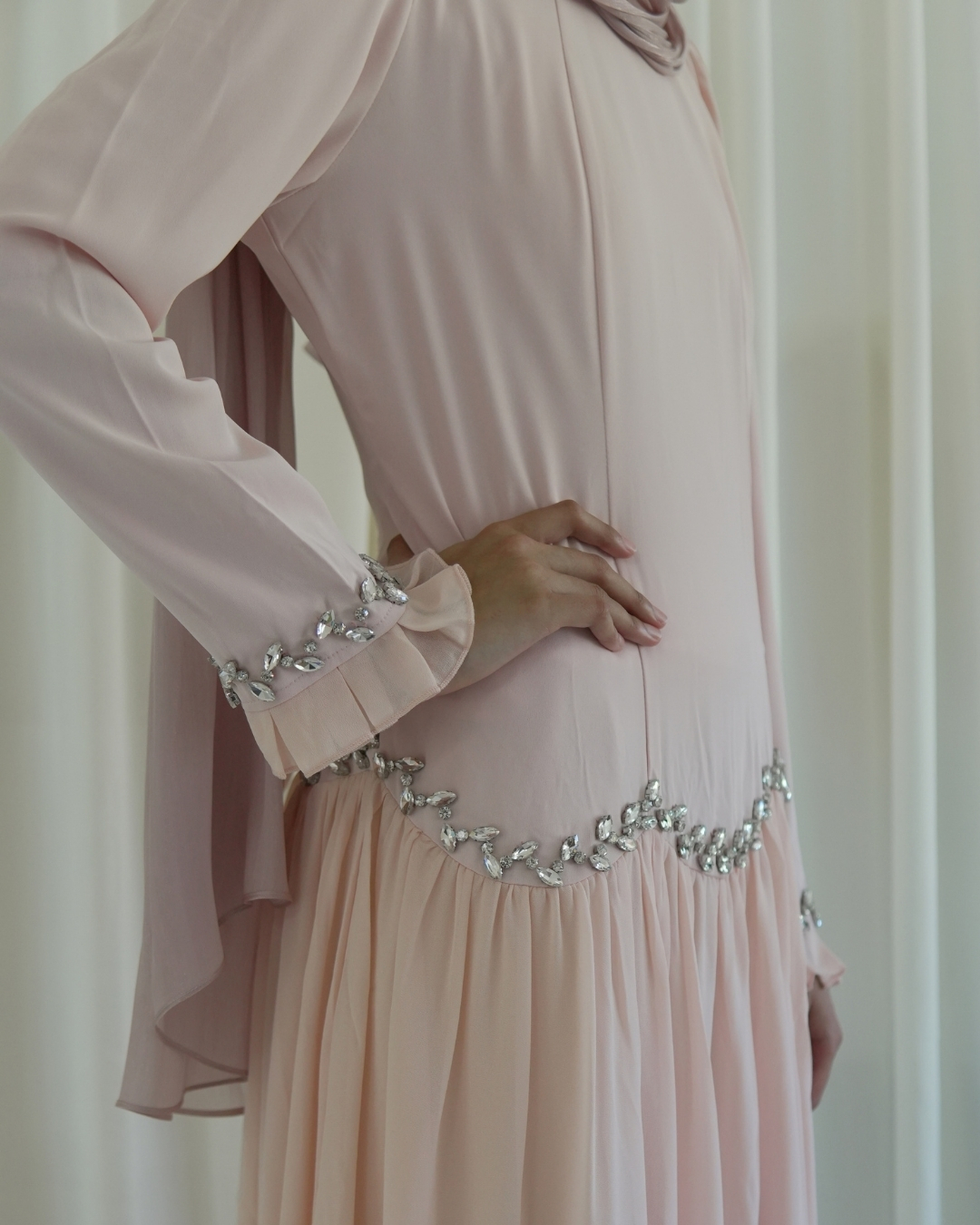 Noor Flared Dress- Pink (4) Noor Flared Dress- Pink (4)